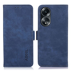 Leather Case Stands Flip Cover Holder K07Z for Oppo A78 5G Blue