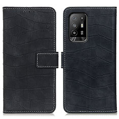 Leather Case Stands Flip Cover Holder K07Z for Oppo A94 5G Black