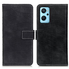 Leather Case Stands Flip Cover Holder K07Z for Oppo A96 4G Black