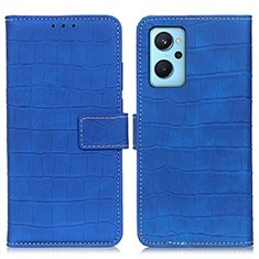 Leather Case Stands Flip Cover Holder K07Z for Oppo K10 4G Blue