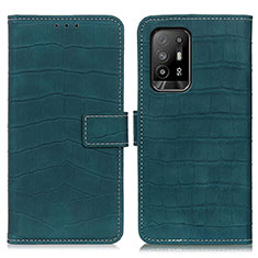 Leather Case Stands Flip Cover Holder K07Z for Oppo Reno5 Z 5G Green