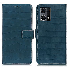 Leather Case Stands Flip Cover Holder K07Z for Oppo Reno7 4G Green