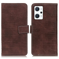 Leather Case Stands Flip Cover Holder K07Z for Oppo Reno7 A Brown