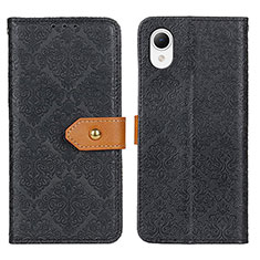 Leather Case Stands Flip Cover Holder K07Z for Samsung Galaxy A23 5G SC-56C Black