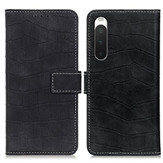 Leather Case Stands Flip Cover Holder K07Z for Sony Xperia 10 IV Black