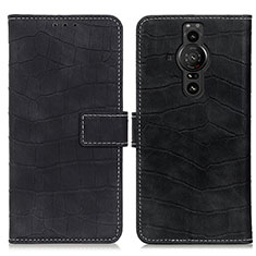 Leather Case Stands Flip Cover Holder K07Z for Sony Xperia PRO-I Black