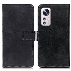 Leather Case Stands Flip Cover Holder K07Z for Xiaomi Mi 12 5G Black