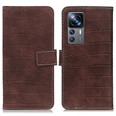 Leather Case Stands Flip Cover Holder K07Z for Xiaomi Mi 12T Pro 5G Brown
