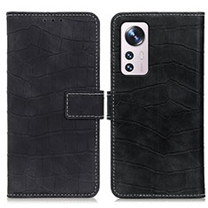 Leather Case Stands Flip Cover Holder K07Z for Xiaomi Mi 12X 5G Black