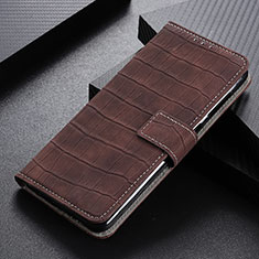 Leather Case Stands Flip Cover Holder K07Z for Xiaomi Poco M5S Brown