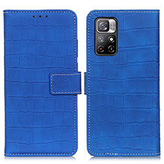 Leather Case Stands Flip Cover Holder K07Z for Xiaomi Redmi Note 11S 5G Blue