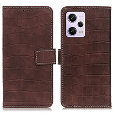 Leather Case Stands Flip Cover Holder K07Z for Xiaomi Redmi Note 12 Explorer Brown