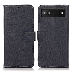 Leather Case Stands Flip Cover Holder K08Z for Google Pixel 7a 5G Navy Blue