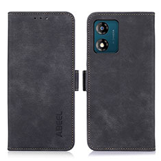 Leather Case Stands Flip Cover Holder K08Z for Motorola Moto E13 Black