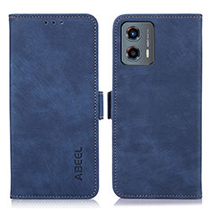 Leather Case Stands Flip Cover Holder K08Z for Motorola Moto G 5G (2023) Blue