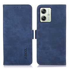 Leather Case Stands Flip Cover Holder K08Z for Motorola Moto G54 5G Blue