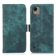 Leather Case Stands Flip Cover Holder K08Z for Nokia C110 Green
