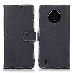 Leather Case Stands Flip Cover Holder K08Z for Nokia C200 Navy Blue