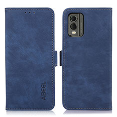 Leather Case Stands Flip Cover Holder K08Z for Nokia C32 Blue