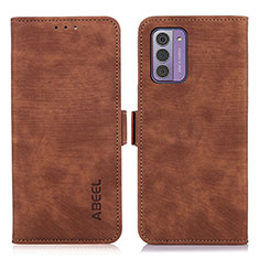 Leather Case Stands Flip Cover Holder K08Z for Nokia G42 5G Brown