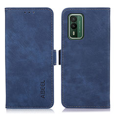 Leather Case Stands Flip Cover Holder K08Z for Nokia XR21 Blue