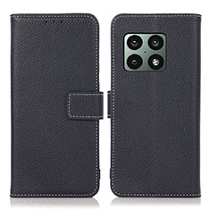 Leather Case Stands Flip Cover Holder K08Z for OnePlus 10 Pro 5G Navy Blue