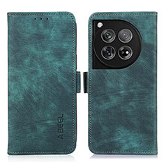 Leather Case Stands Flip Cover Holder K08Z for OnePlus Ace 3 5G Green