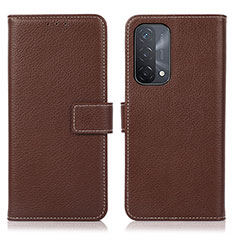 Leather Case Stands Flip Cover Holder K08Z for OnePlus Nord N200 5G Brown