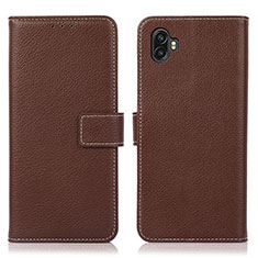 Leather Case Stands Flip Cover Holder K08Z for Samsung Galaxy XCover 6 Pro 5G Brown