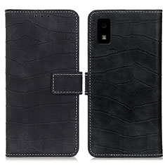 Leather Case Stands Flip Cover Holder K08Z for Sharp Aquos wish Black