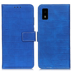 Leather Case Stands Flip Cover Holder K08Z for Sharp Aquos wish Blue
