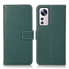 Leather Case Stands Flip Cover Holder K08Z for Xiaomi Mi 12X 5G Green