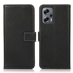 Leather Case Stands Flip Cover Holder K08Z for Xiaomi Poco X4 GT 5G Black