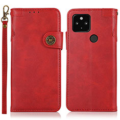 Leather Case Stands Flip Cover Holder K09Z for Google Pixel 4a 5G Red