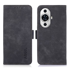 Leather Case Stands Flip Cover Holder K09Z for Huawei Nova 11 Pro Black