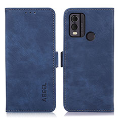 Leather Case Stands Flip Cover Holder K09Z for Nokia C22 Blue