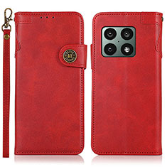 Leather Case Stands Flip Cover Holder K09Z for OnePlus 10 Pro 5G Red