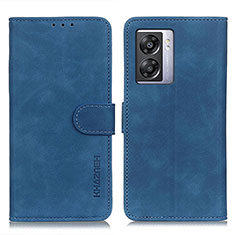 Leather Case Stands Flip Cover Holder K09Z for Oppo A57 5G Blue