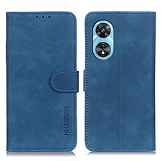 Leather Case Stands Flip Cover Holder K09Z for Oppo A58x 5G Blue