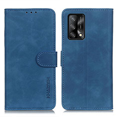 Leather Case Stands Flip Cover Holder K09Z for Oppo A74 4G Blue