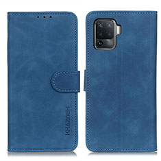 Leather Case Stands Flip Cover Holder K09Z for Oppo A94 4G Blue
