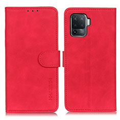 Leather Case Stands Flip Cover Holder K09Z for Oppo A94 4G Red