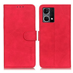 Leather Case Stands Flip Cover Holder K09Z for Oppo F21s Pro 4G Red