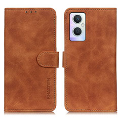 Leather Case Stands Flip Cover Holder K09Z for Oppo F21s Pro 5G Brown