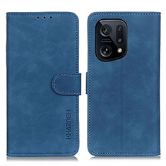Leather Case Stands Flip Cover Holder K09Z for Oppo Find X5 5G Blue