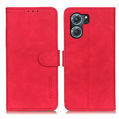 Leather Case Stands Flip Cover Holder K09Z for Oppo K10 5G Red