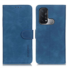Leather Case Stands Flip Cover Holder K09Z for Oppo Reno5 A Blue