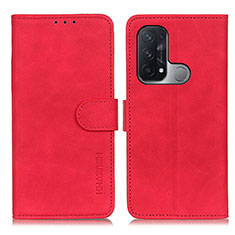 Leather Case Stands Flip Cover Holder K09Z for Oppo Reno5 A Red