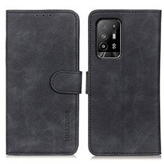 Leather Case Stands Flip Cover Holder K09Z for Oppo Reno5 Z 5G Black