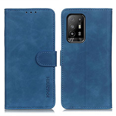 Leather Case Stands Flip Cover Holder K09Z for Oppo Reno5 Z 5G Blue